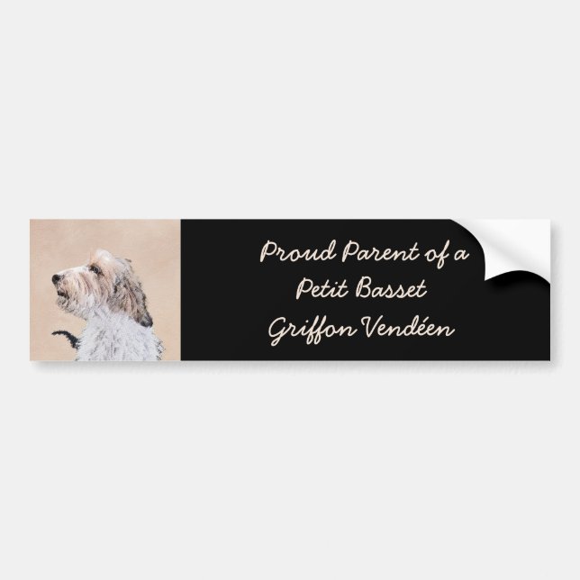 Petit Basset Griffon Vendéen Painting - Dog Art Bumper Sticker (Front)