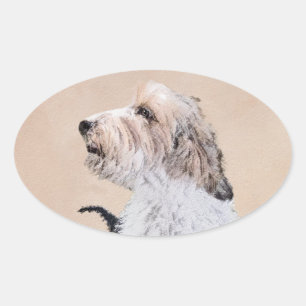 Petit Basset Griffon Vendéen Painting - Dog Art Oval Sticker