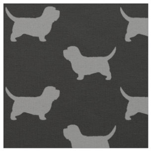 Petit Basset Griffon Vendeen PBGV Dog Silhouettes Fabric