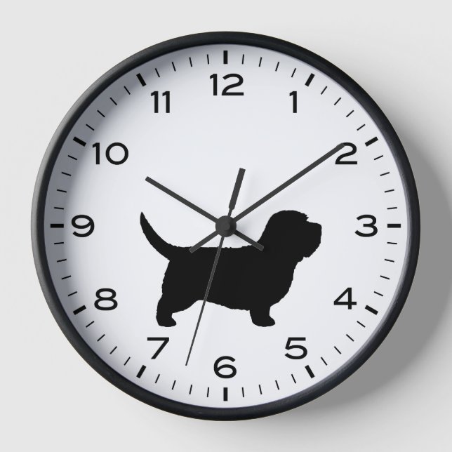 Petit Basset Griffon Vendeen PBGV Silhouette Clock (Front)