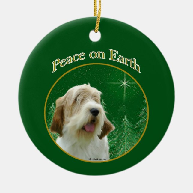Petit Basset Griffon Vendeen Peace Ceramic Ornament (Front)