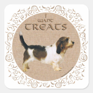 Petit Basset Griffon Vendeen Treats Square Sticker