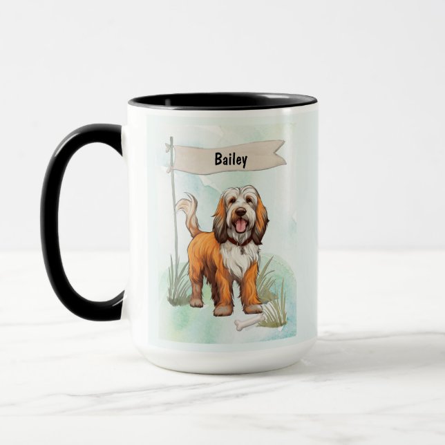 Petit Basset Griffon Vendeen Watercolor Dog Mug (Left)