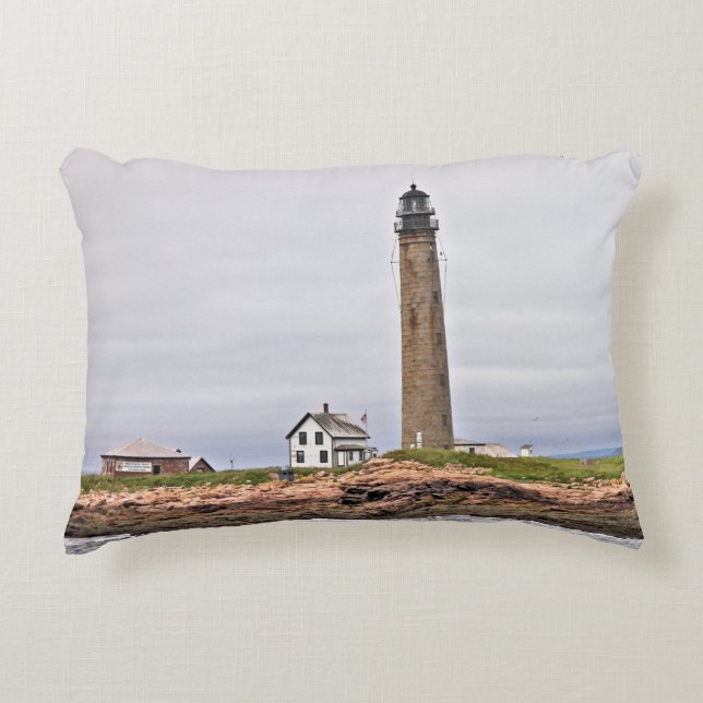 Petit Manan Lighthouse, Maine Accent Pillow (Front)