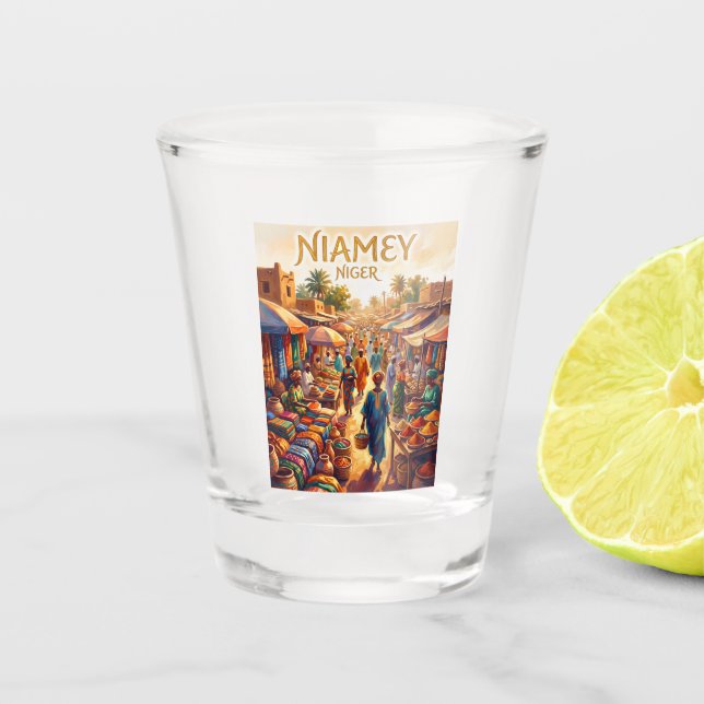 Petit Marché Niger Shot Glass (Front)