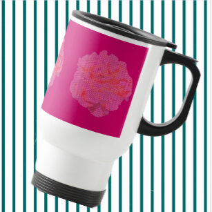 Petit Point Pink Rose Travel Mug