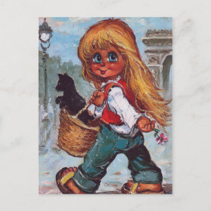 Petit Poulbot sur les Champs Elysées Postcard