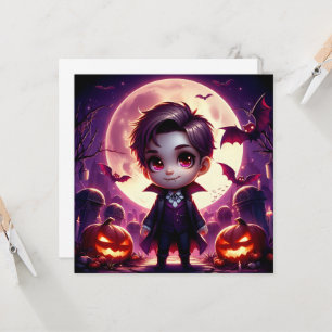 Petit Vampire Adorable sous la Pleine Lune Invitation
