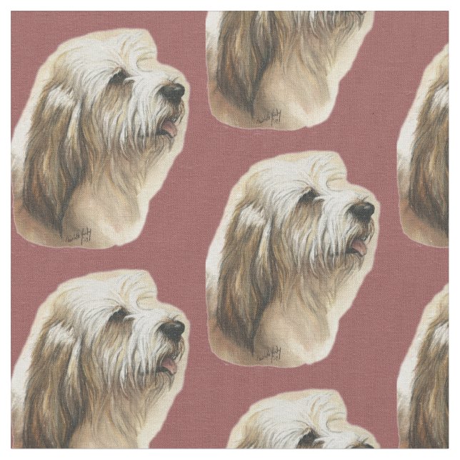 Petite Basset Griffon Vendeen Dog Art Fabric (Close Up)