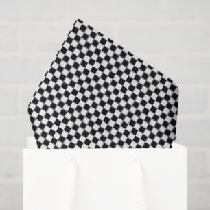 Petite Black and White Checked Tissue Paper
