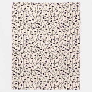 Petite Blossom Black White Fleece Blanket