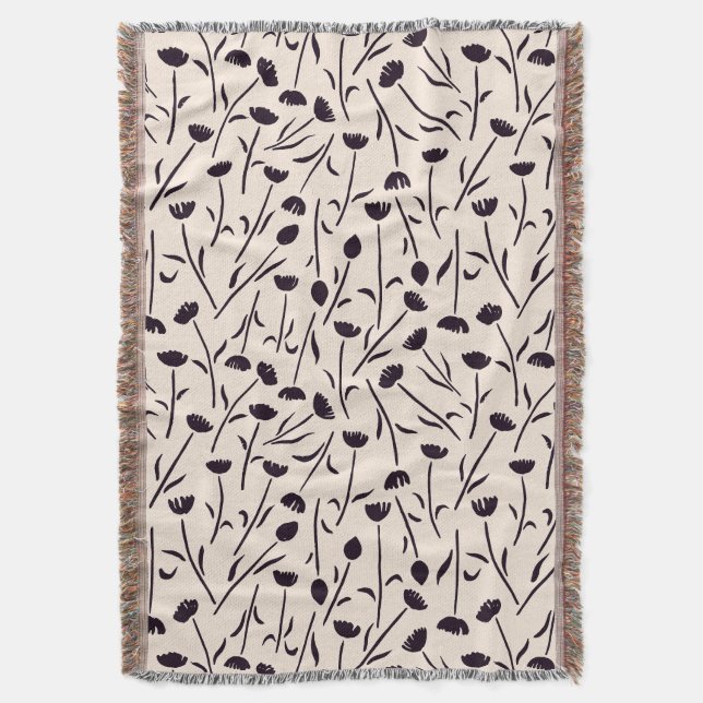 Petite Blossom Cotton Throw Blanket (Front Vertical)