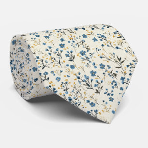 Petite Blue Wildflower Garden Wildflowers Wedding Tie
