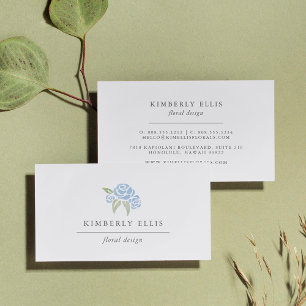 Petite Bouquet Blue Watercolor Floral Business Card