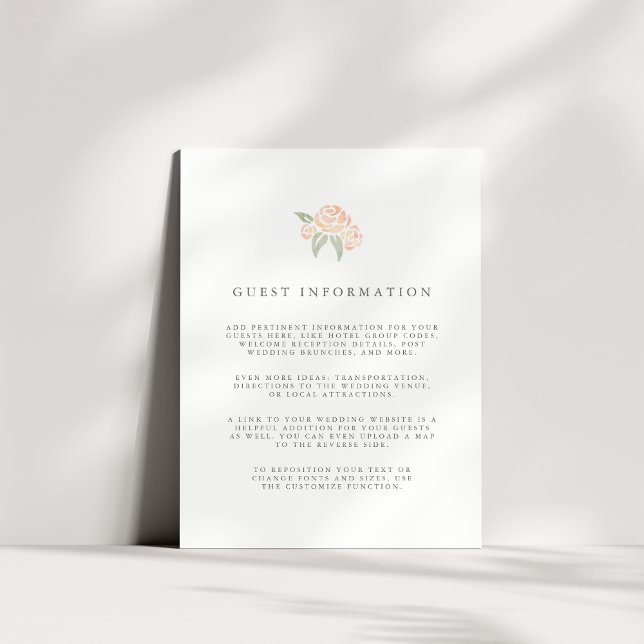 Petite Bouquet Wedding Guest Details Card | Peach (Creator Uploaded)