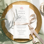 Petite Bouquet Wedding Menu Card | Blush<br><div class="desc">Our garden chic wedding menu features your starter courses, entrees and desserts in elegant grey lettering, accented with a tiny posy of watercolor roses in pale blush pink and spring green. Coordinates with our Petite Bouquet wedding invitation collection in Blush. Use the template fields to add your menu information, and...</div>