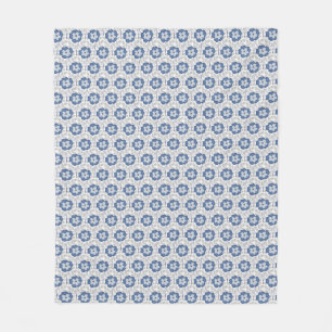Petite Camellia Blue Grey Fleece Blanket