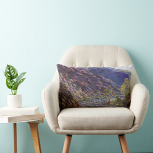 Petite Creuse, Sunlight by Claude Monet Lumbar Cushion
