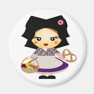 Petite fille alsacienne magnet