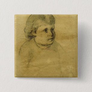 Petite fille (charcoal) 15 cm square badge