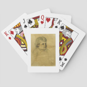 Petite fille (charcoal) playing cards