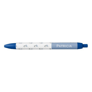 Petite Fleur Little Flower Custom Name Blue Ink Pen