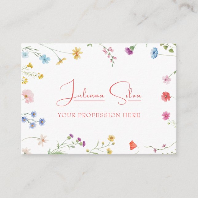 Petite Floral Patterned with QR Business Card (Front)