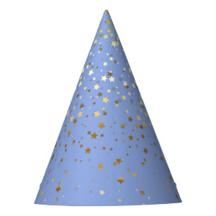 Petite Golden Stars Party Hat-Peri Blue Hat