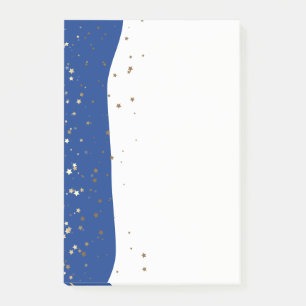 Petite Golden Stars Wave Post-it-Notes-Blue Post-it Notes