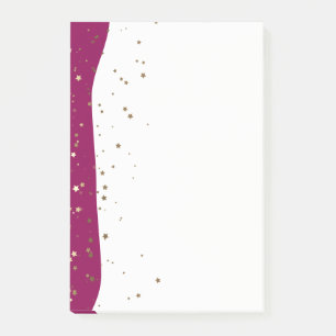 Petite Golden Stars Wave Post-it-Notes-Raspberry Post-it Notes