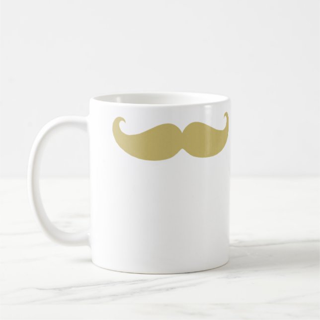 Petite Handlebar Moustache in Blonde Coffee Mug (Left)