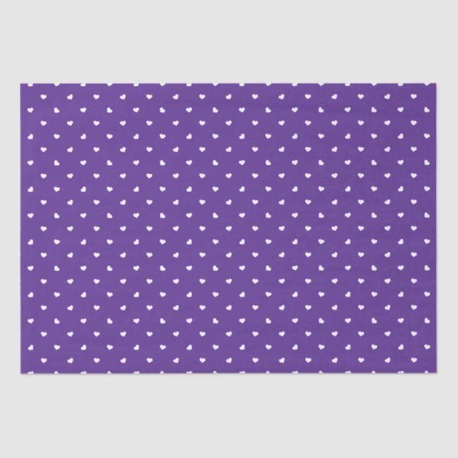Petite Hearts on Bright Purple Tissue Paper (Front)