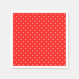 Petite Hearts on Bright Red  Paper  Napkin