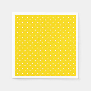 Petite Hearts on Bright Yellow Napkin