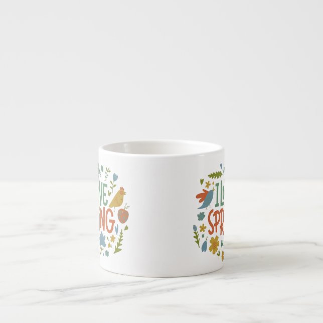 Petite I Love Spring Espresso Cup (Front)