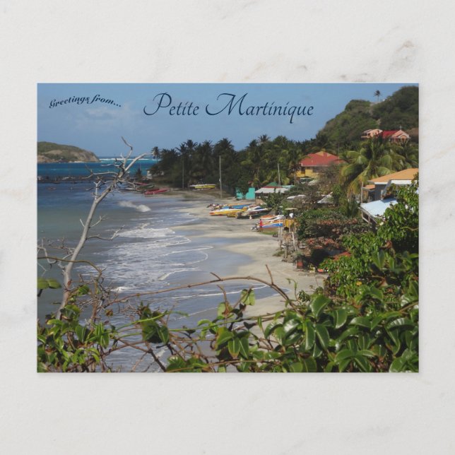 Petite Martinique Beach Postcard (Front)