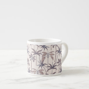 Petite Oasis: Botanical Palm Fine-Line Earthy Espresso Cup