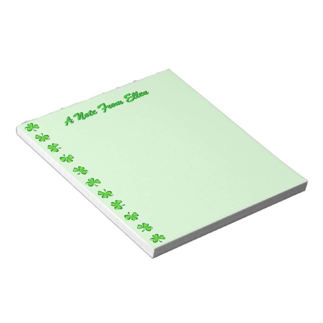 Petite Shamrocks Notepad (Angled)