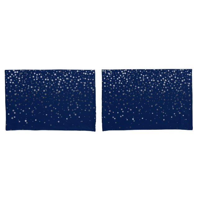 Petite Silver-Stars Pillowcase Set (Front-Set)