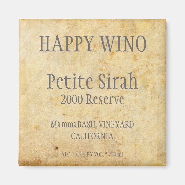 Petite Sirah Label Magnet (Front)