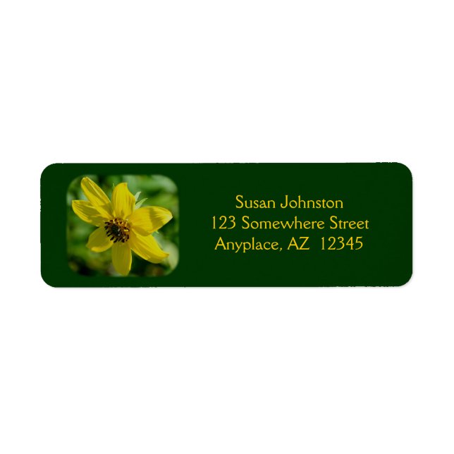 Petite Sunflower Floral Address Return Address Label (Front)