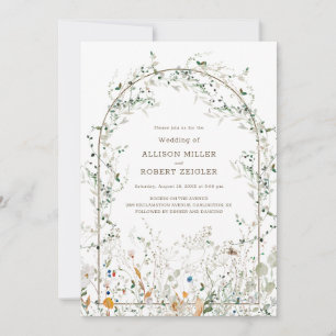 Petite Wildflower Arch Wedding Invitation