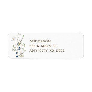 Petite Wildflower wedding return address Label