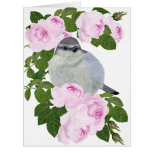 PetitRose "Little Bird and Roses",Big Postcard
