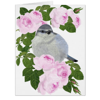 PetitRose "Little Bird and Roses",Big Postcard