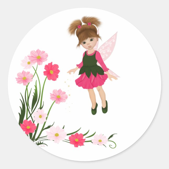 PetitRose "Little Flower Fairy" , Round Sticker (Front)