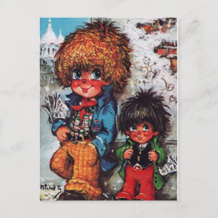 Petits Poulbots journaux Postcard