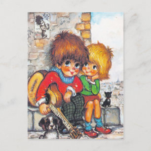Petits Poulbots musiciens Postcard