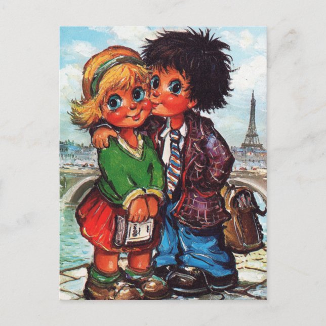 Petits Poulbots quai de Seine Postcard (Front)
