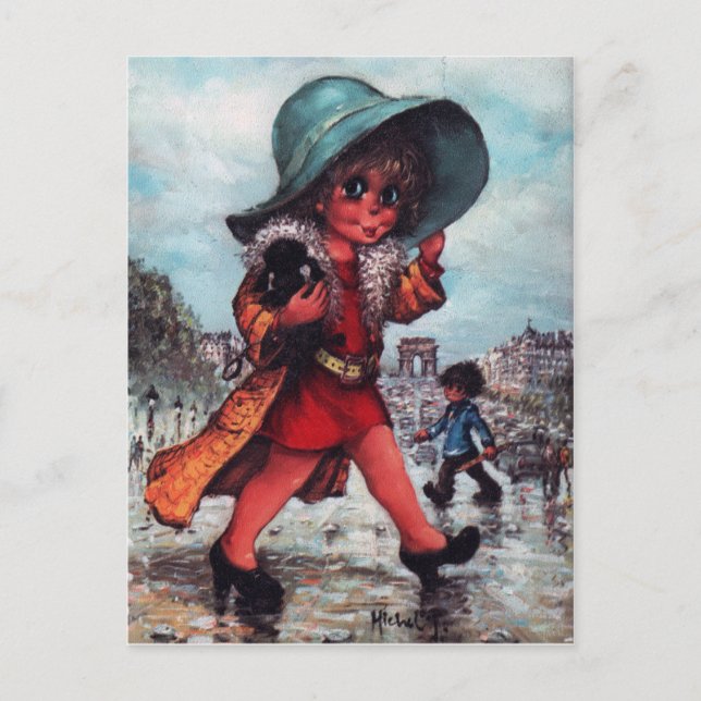 Petits Poulbots sur les Champs Elysées Postcard (Front)